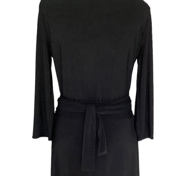 Vintage Jones New York Black Wrap Dress Midi length - Picture 3 of 6